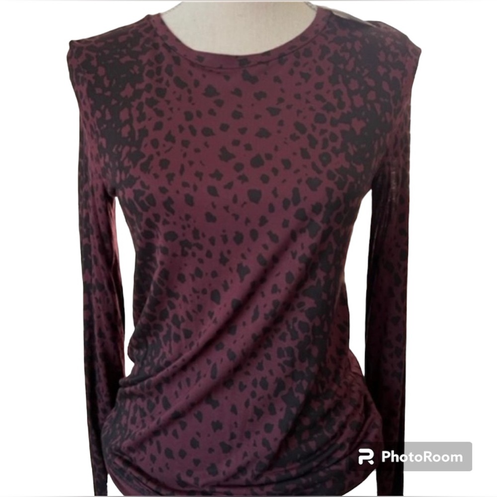 NWT Vince sheer animal print top